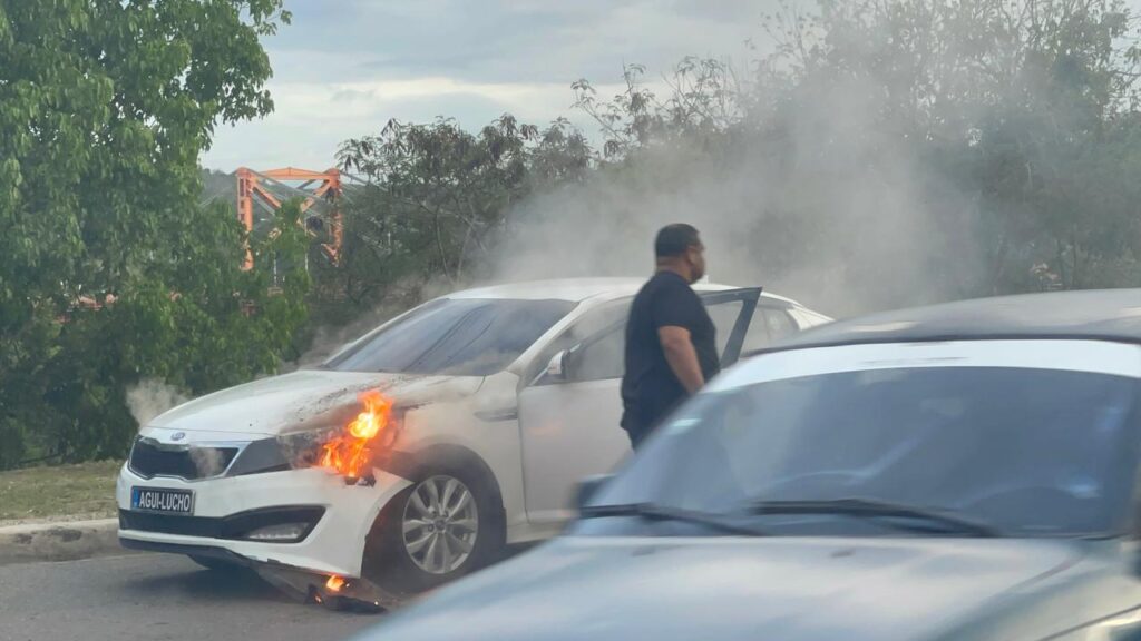 Se incendia un vehículo en avenida circunvalación sur de Santiago | De Último Minuto