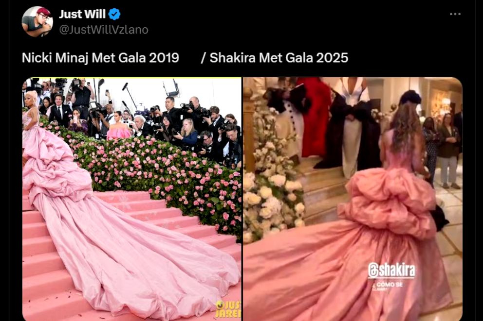 Acusan a Shakira de copiar el look que usó Nicki Minaj en la Met Gala del 2019 | De Último Minuto