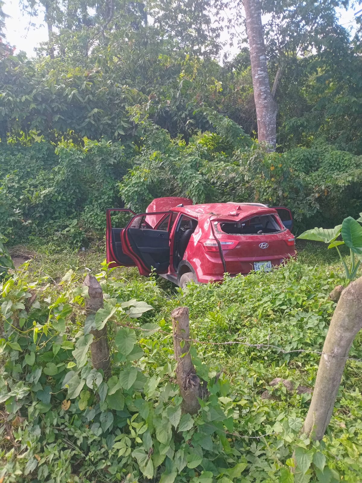 Cuatreros en fuga: persecución policial termina en volcamiento y captura en Monte Plata