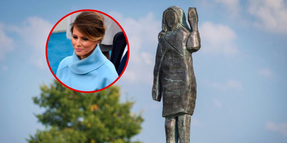 Roban en Eslovenia una estatua de bronce en tamaño real de Melania Trump