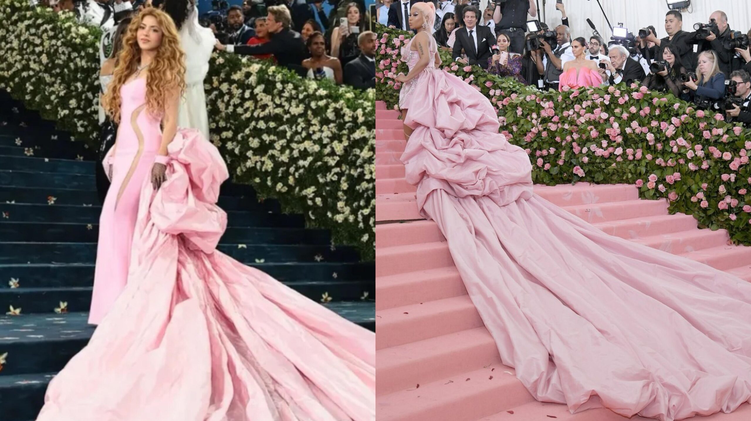 Acusan a Shakira de copiar el look que usó Nicki Minaj en la Met Gala del  2019