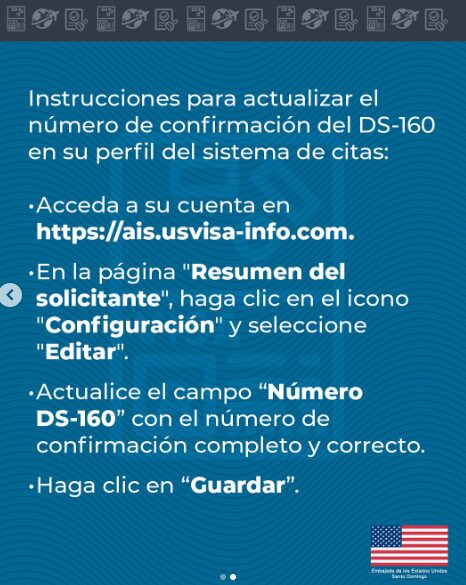 Embajada EEUU pide a solicitantes verificar que código de barras de DS-160 coincida con perfil de cita | 2 | Embajada EEUU pide a solicitantes verificar que código de barras de DS-160 coincida con perfil de cita - Noticias de hoy en República Dominicana | De Último Minuto