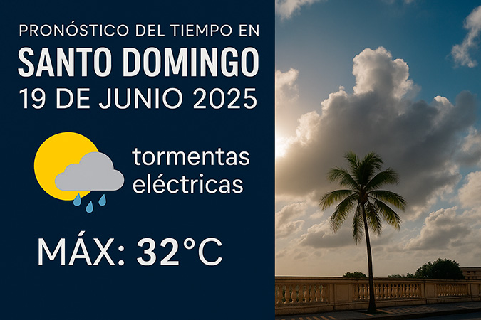 pronóstico del tiempo en Santo Domingo hoy 19 de junio 2025