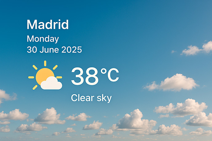 Estado del tiempo en Madrid para este 30 de junio del 2025