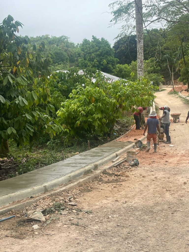 Construcción de aceras y contenes en El Limón de Samaná - Noticias de hoy en República Dominicana | De Último Minuto
