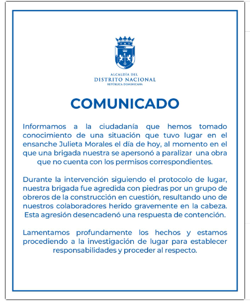 Brigada de la Alcaldía es agredida durante paralización de obra ilegal en el Ensanche Julieta Morales - Noticias de hoy en República Dominicana | De Último Minuto