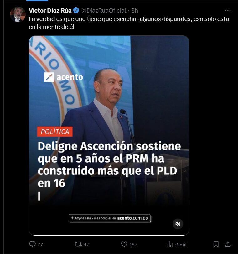 Díaz Rúa estalla contra Deligne Asención por comparar obras de gobiernos del PLD y PRM | 2 | Díaz Rúa estalla contra Deligne Asención por comparar obras de gobiernos del PLD y PRM - Noticias de hoy en República Dominicana | De Último Minuto
