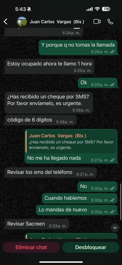 Periodista denuncia intento de estafa vía WhatsApp con número de contacto conocido | 3 | Periodista denuncia intento de estafa vía WhatsApp con número de contacto conocido - Noticias de hoy en República Dominicana | De Último Minuto