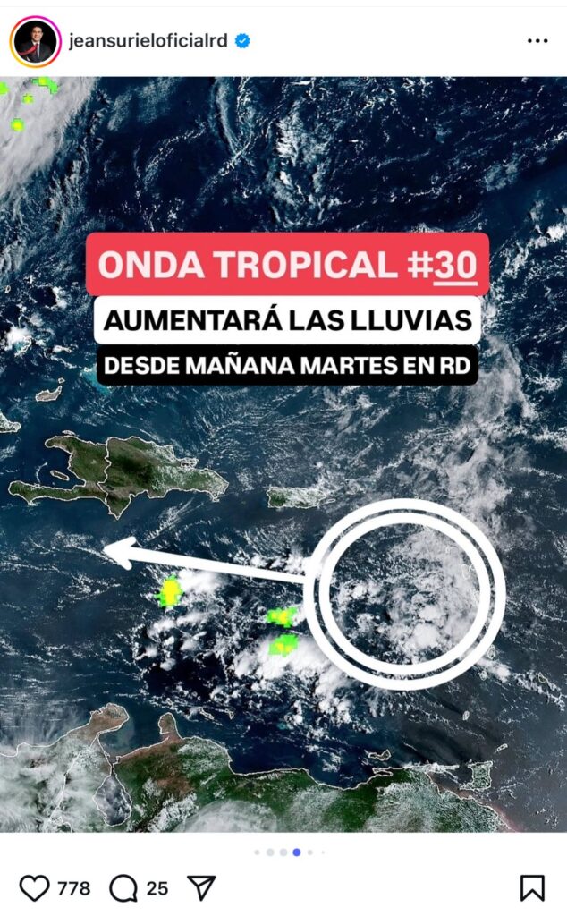 Mañana martes llegará la onda tropical número 30 a RD | 2 | Mañana martes llegará la onda tropical número 30 a RD - Noticias de hoy en República Dominicana | De Último Minuto