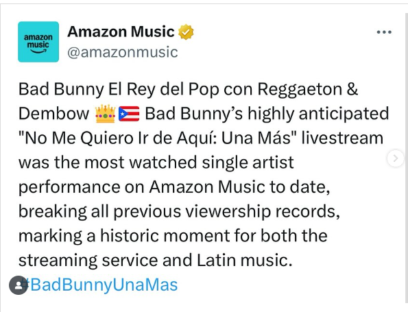 Bad Bunny se despidió de residencia en Puerto Rico con récord en transmisión de Amazon | 2 | Bad Bunny se despidió de residencia en Puerto Rico con récord en transmisión de Amazon - Noticias de hoy en República Dominicana | De Último Minuto