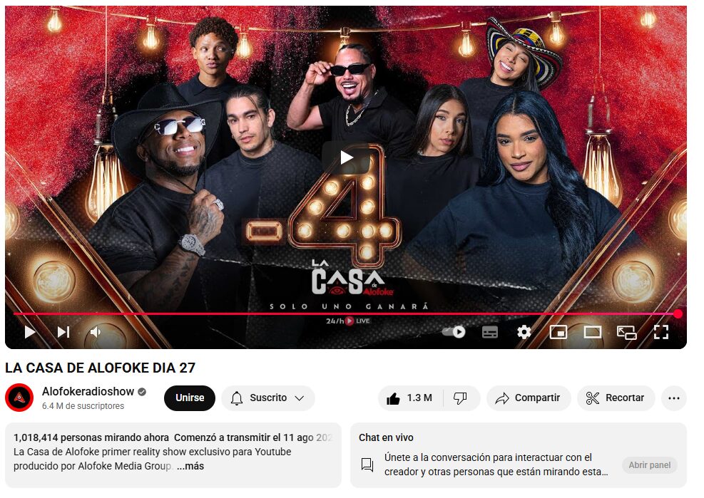 ¡Sigue la racha! La Casa de Alofoke continua superando el millón de dispositivos en su día 27