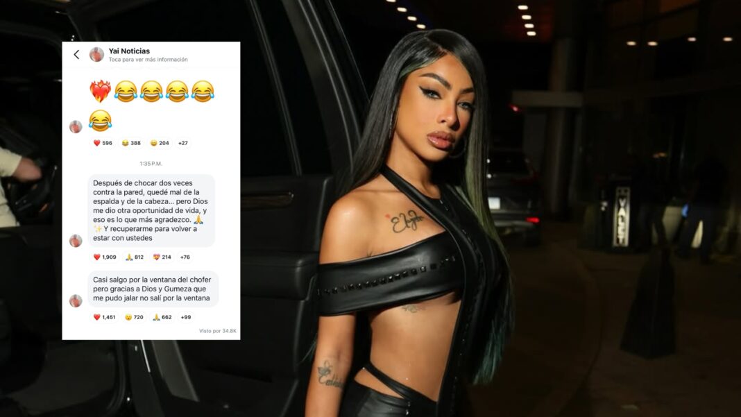 Yailin sufre accidente de tránsito y agradece “otra oportunidad de vida”