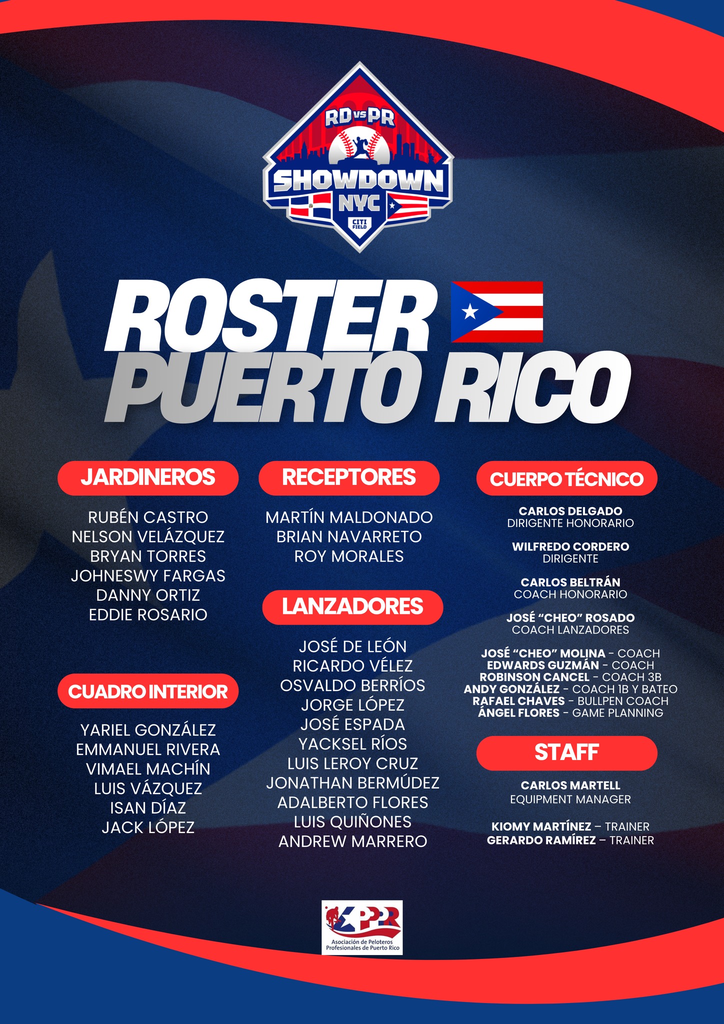 Puerto Rico anuncia su equipo para enfrentar a República Dominicana en el “Showdown 2025”