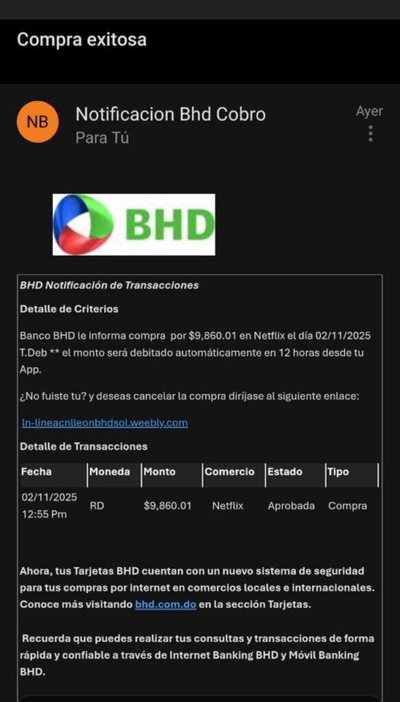 Intentos de fraudes bancarios están a la orden del día con correos de supuestos consumos | 2 | Intentos de fraudes bancarios están a la orden del día con correos de supuestos consumos - Noticias de hoy en República Dominicana | De Último Minuto