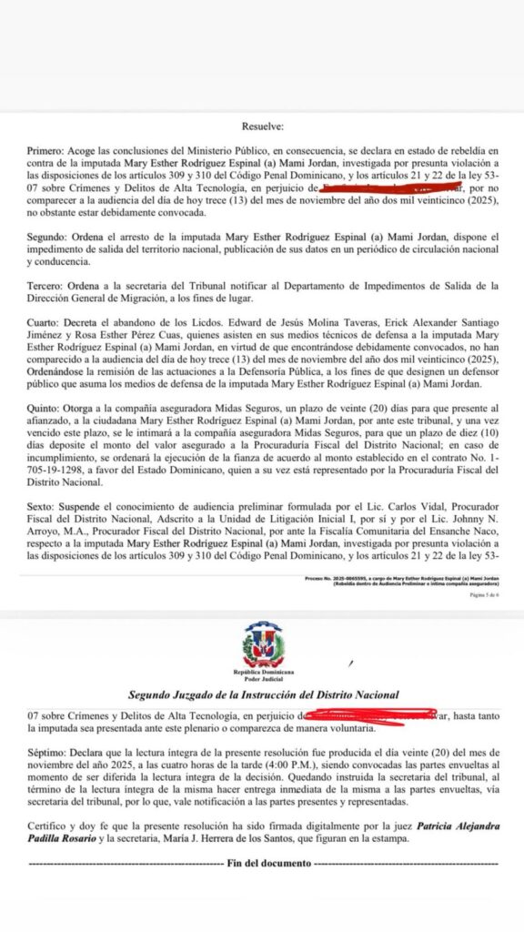 Orden de arresto y declaración de rebeldía para Mami Jordan, revela José Ángel Morvan - Noticias de hoy en República Dominicana | De Último Minuto
