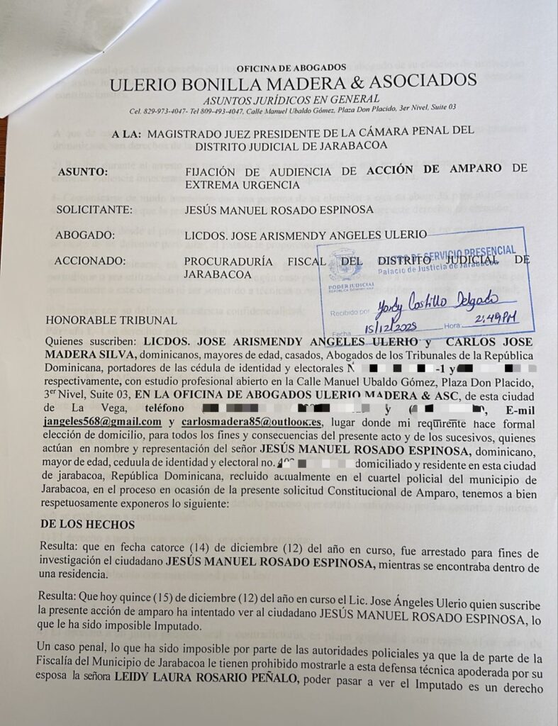 Defensa de “Chepe” denuncia presuntas irregularidades de la Fiscalía de Jarabacoa | 2 | Defensa de “Chepe” denuncia presuntas irregularidades de la Fiscalía de Jarabacoa - Noticias de hoy en República Dominicana | De Último Minuto