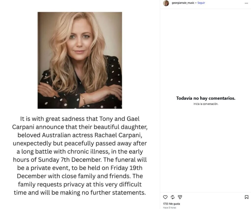 Rachael Carpani, actriz de “NCIS: Los Ángeles”, murió tras batallar contra una larga enfermedad - Noticias de hoy en República Dominicana | De Último Minuto