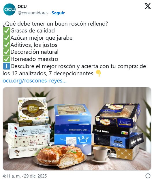 OCU alerta del abuso de aditivos y de la mezcla de grasas en los roscones de los supermercados | 2 | OCU alerta del abuso de aditivos y de la mezcla de grasas en los roscones de los supermercados - Noticias de hoy en República Dominicana | De Último Minuto