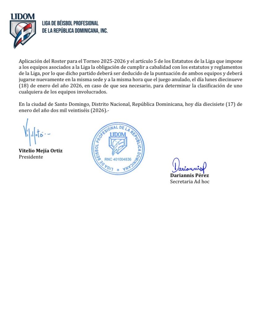 LIDOM anula partido entre Águilas y Toros tras protesta por violación reglamentaria | 2 | LIDOM anula partido entre Águilas y Toros tras protesta por violación reglamentaria - Noticias de hoy en República Dominicana | De Último Minuto
