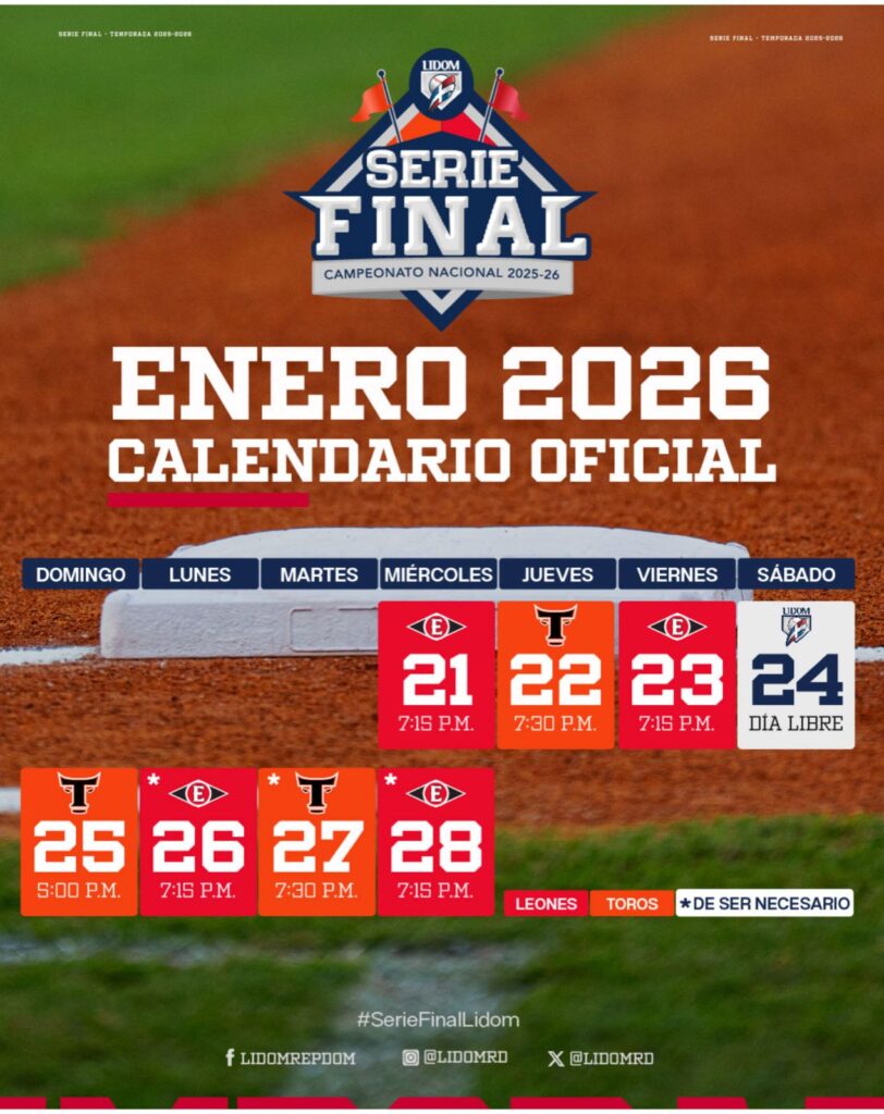 LIDOM confirma calendario de la programa episódico Final: Escogido y Toros desde el 21 de enero | 2 | LIDOM confirma calendario de la programa episódico Final: Escogido y Toros desde el 21 de enero - Noticias de hoy en República Dominicana | De Último Minuto