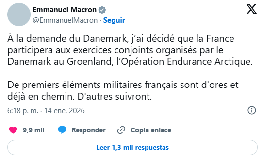 Macron anuncia ejercicios militares conjuntos con Dinamarca en Groenlandia | 2 | Macron anuncia ejercicios militares conjuntos con Dinamarca en Groenlandia - Noticias de hoy en República Dominicana | De Último Minuto