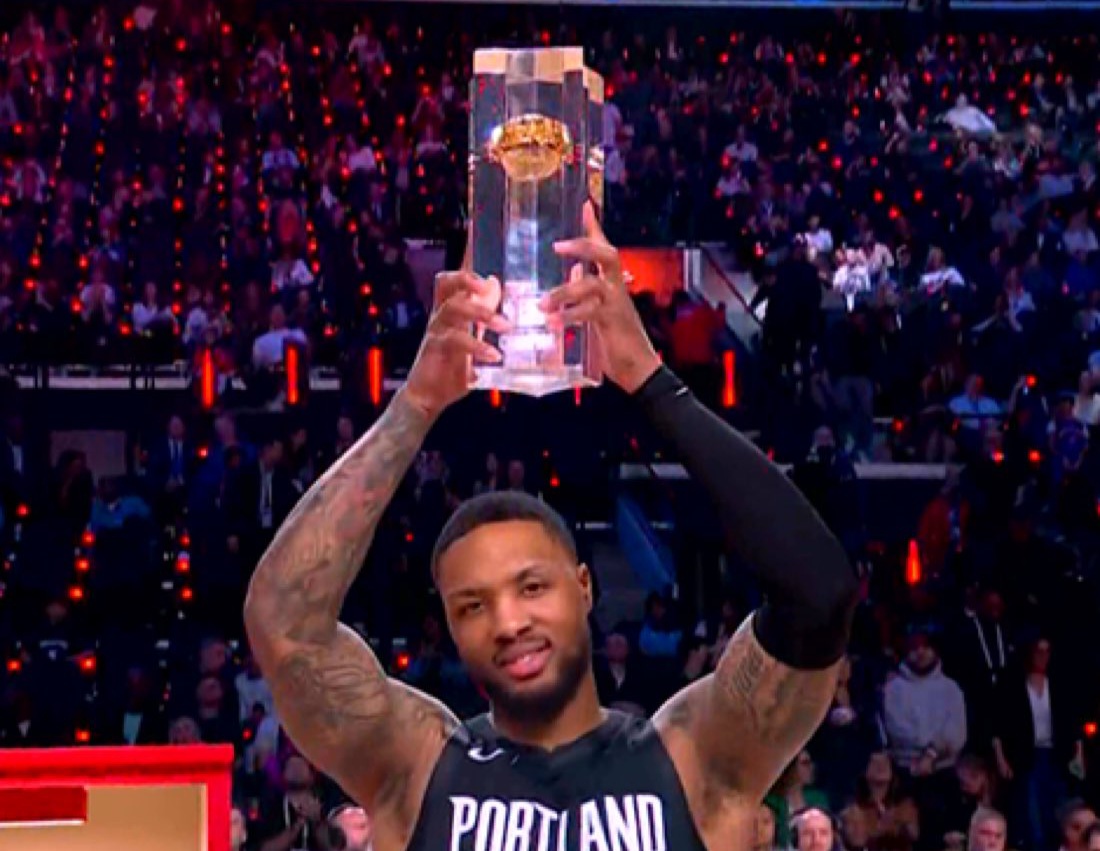 Damian Lillard iguala récord con su tercer título en el Concurso de Triples de la NBA pese a lesión