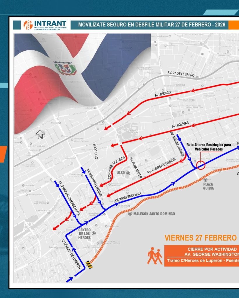 Conozca las vías cerradas y los accesos alternos por desfile en el Malecón | 2 | Conozca las vías cerradas y los accesos alternos por desfile en el Malecón - Noticias de hoy en República Dominicana | De Último Minuto