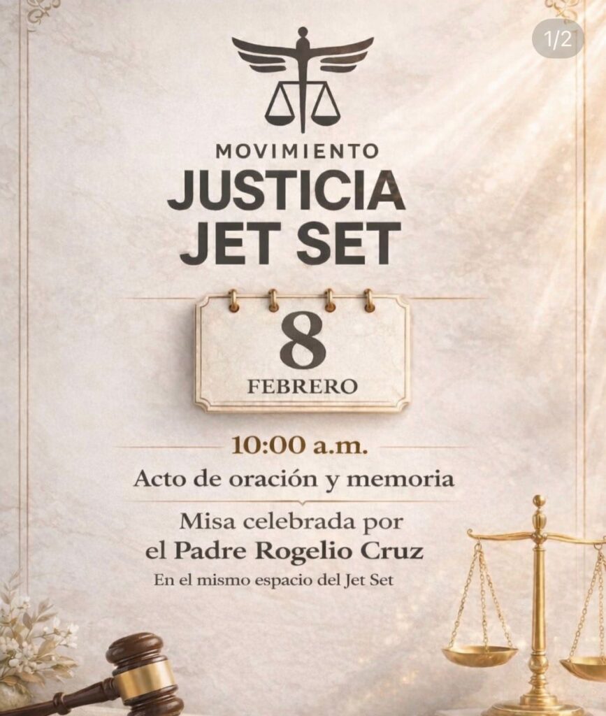 Movimiento Justicia Jet Set convoca misa en memoria de las víctimas este 8 de febrero - Noticias de hoy en República Dominicana | De Último Minuto