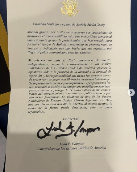 Embajadora Leah Francis Campos destaca el impacto de Alofoke Media Group tras visita a sus instalaciones | 2 | Embajadora Leah Francis Campos destaca el impacto de Alofoke Media Group tras visita a sus instalaciones - Noticias de hoy en República Dominicana | De Último Minuto