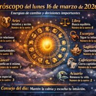 Horóscopo del lunes 16 de marzo de 2026: energías de cambio y decisiones importantes - Noticias de hoy en República Dominicana | De Último Minuto