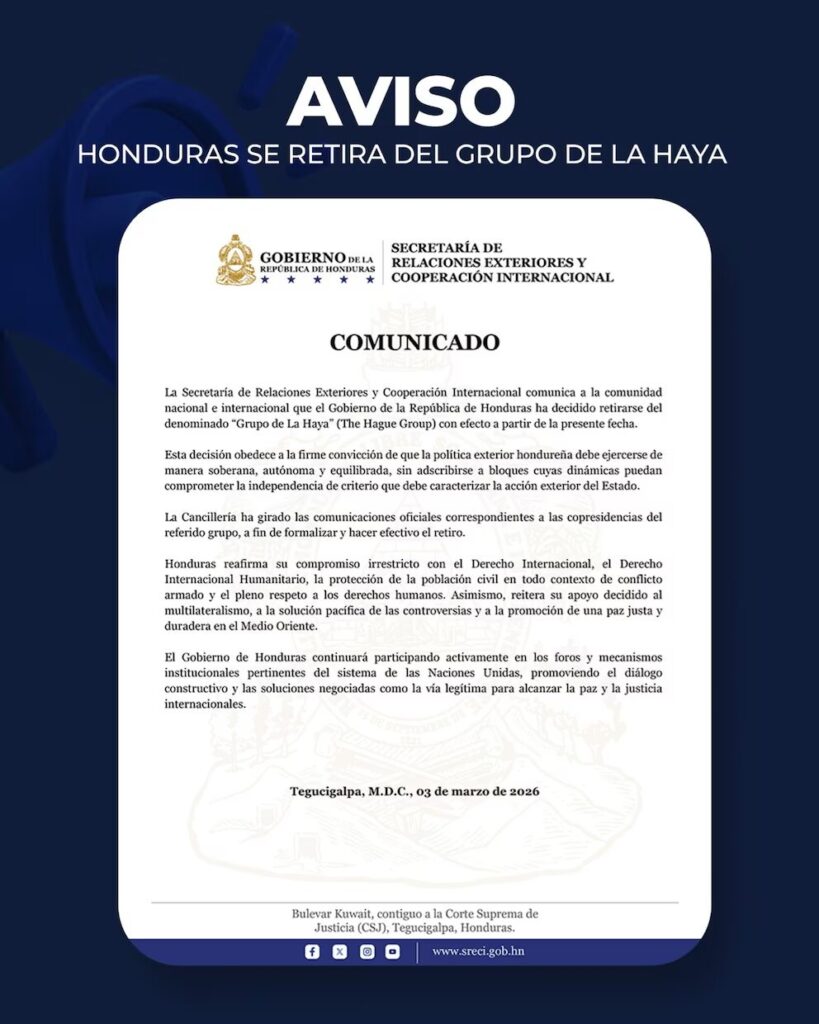 Gobierno de Honduras anuncia su salida inmediata del Grupo de La Haya | 2 | Gobierno de Honduras anuncia su salida inmediata del Grupo de La Haya - Noticias de hoy en República Dominicana | De Último Minuto