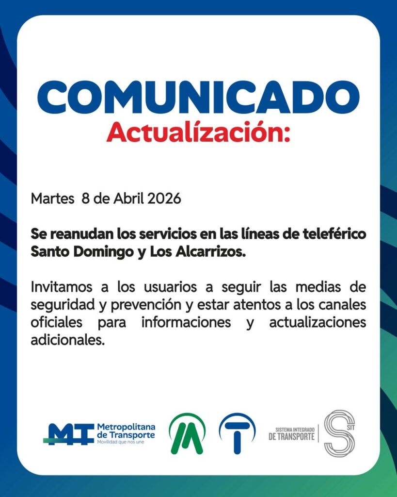 Reanudan servicio del Teleférico de Santo Domingo tras mejora de condiciones climáticas - Noticias de hoy en República Dominicana | De Último Minuto