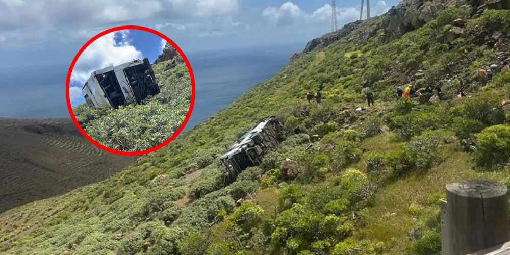Un muerto y 14 heridos en el accidente de un bus turístico en las Islas Canarias