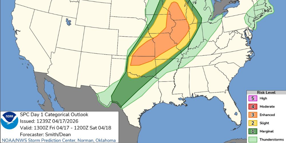 Tormentas, tornados y frío invernal azotarán a EE.UU.