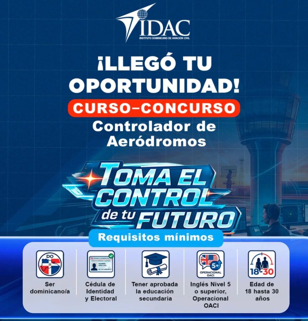 IDAC abre concurso para controladores de aeródromos - Noticias de hoy en República Dominicana | De Último Minuto