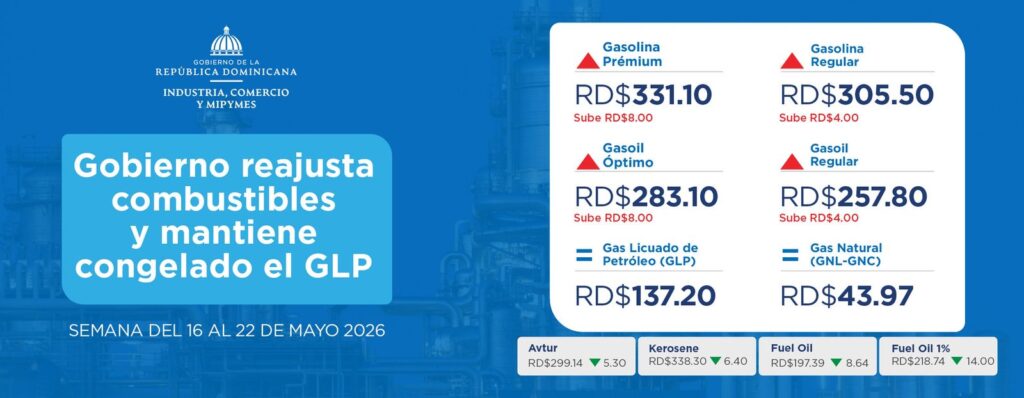 Gobierno reajusta los precios de los combustibles y mantiene congelado el GLP - Noticias de hoy en República Dominicana | De Último Minuto