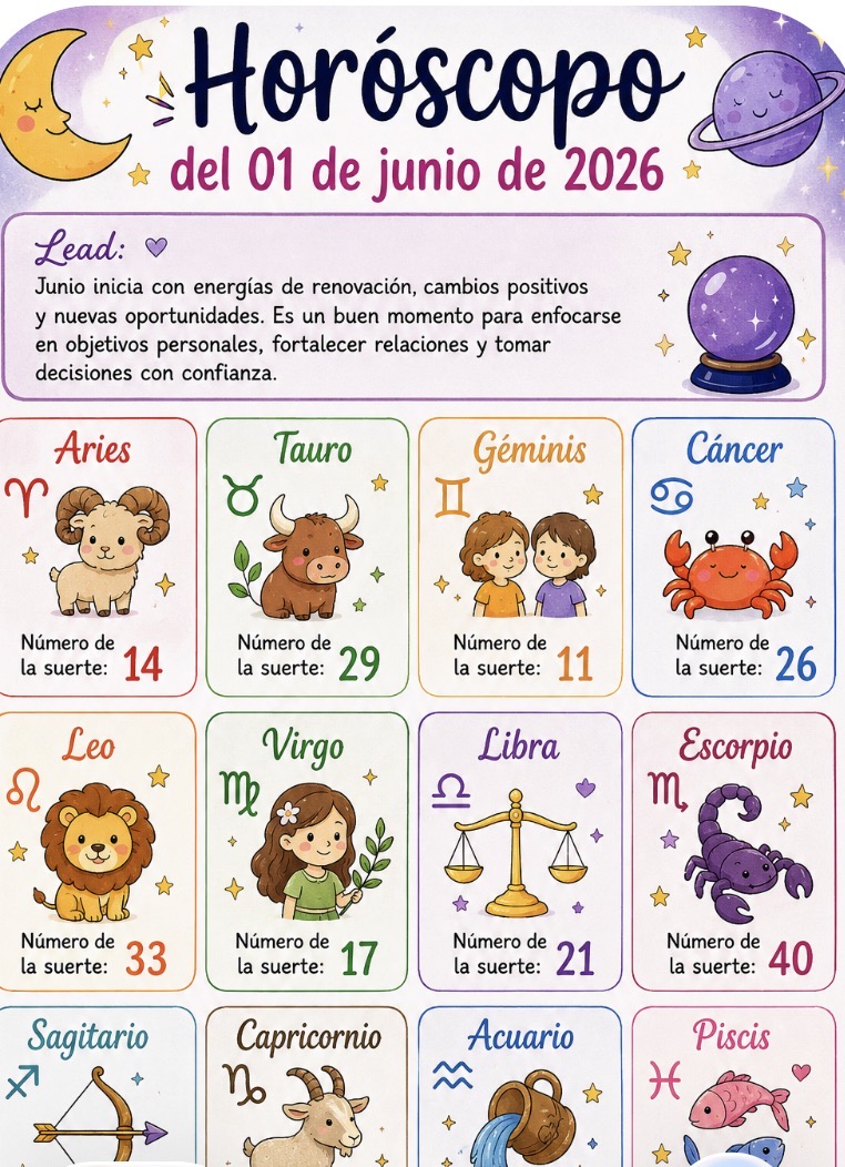 Horóscopo del 01 de junio de 2026 - Noticias de hoy en República Dominicana | De Último Minuto