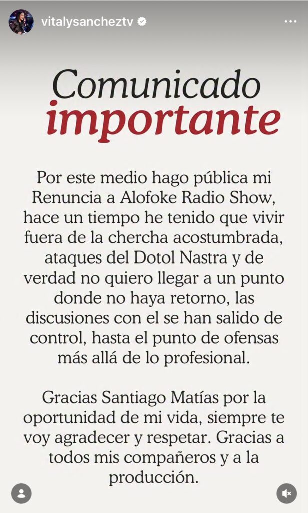 Vitaly Sánchez renuncia de Alofoke Radio Show por "diferencias" con el Dotol Nastra - Noticias de hoy en República Dominicana | De Último Minuto