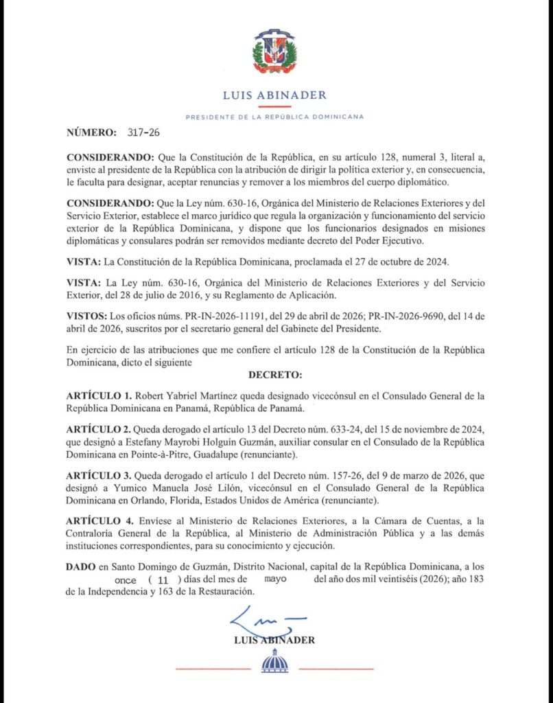 Presidente Abinader designa a Robert Martínez como vicecónsul en Panamá - Noticias de hoy en República Dominicana | De Último Minuto