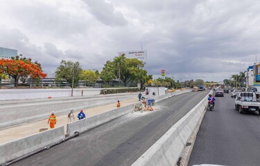 Avanzan trabajos de solución vial en la rotonda de la 27 de Febrero y Luperón
