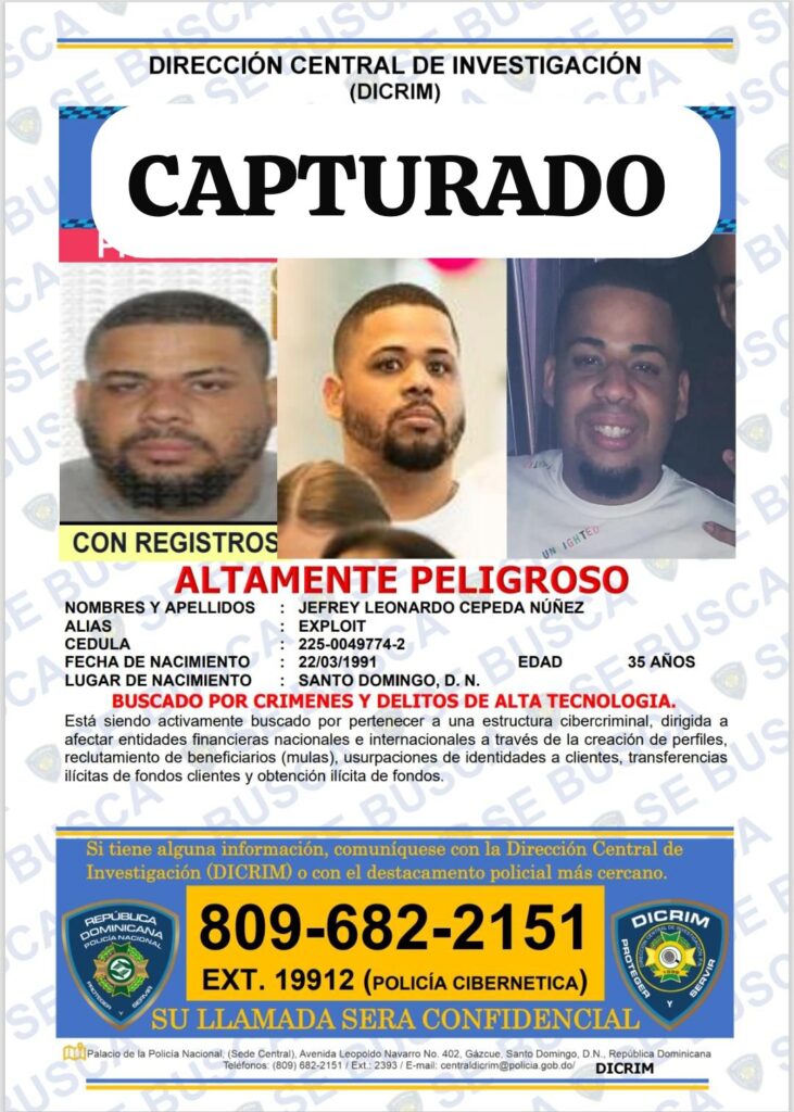 Policía Cibernética arresta presunto cabecilla de red acusada de fraude por más de RD$305 millones - Noticias de hoy en República Dominicana | De Último Minuto