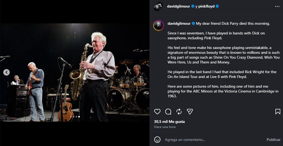 Murió Dick Parry, saxofonista de Pink Floyd - Noticias de hoy en República Dominicana | De Último Minuto