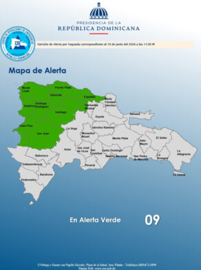 COE coloca nueve provincias en alerta verde por aguaceros y tronadas