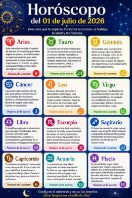 Horóscopo del 01 de julio de 2026