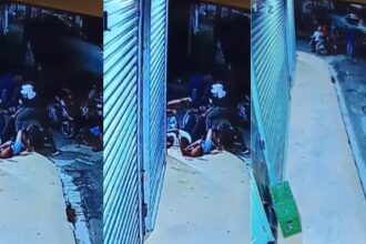 Delincuentes fueron captados en cámara durante atraco frente a colmado en Bayaguana