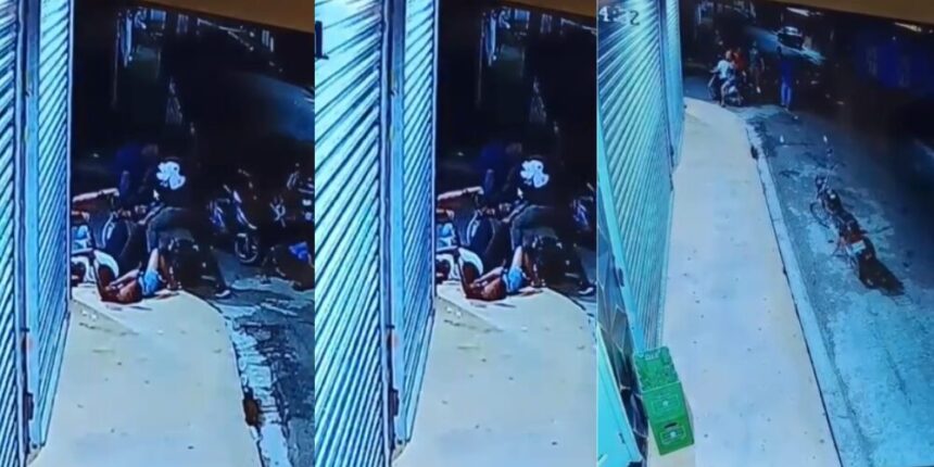 Delincuentes fueron captados en cámara durante atraco frente a colmado en Bayaguana