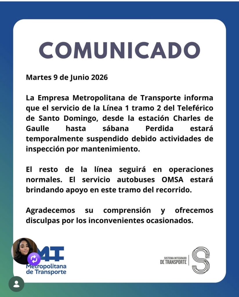 Suspenden temporalmente tramo de la Línea 1 del Teleférico de Santo Domingo por mantenimiento | 4 | Suspenden temporalmente tramo de la Línea 1 del Teleférico de Santo Domingo por mantenimiento - Noticias de hoy en República Dominicana | De Último Minuto