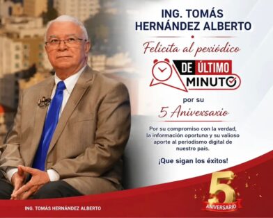 Tomás Hernández Alberto felicita a De Último Minuto por su quinto aniversario