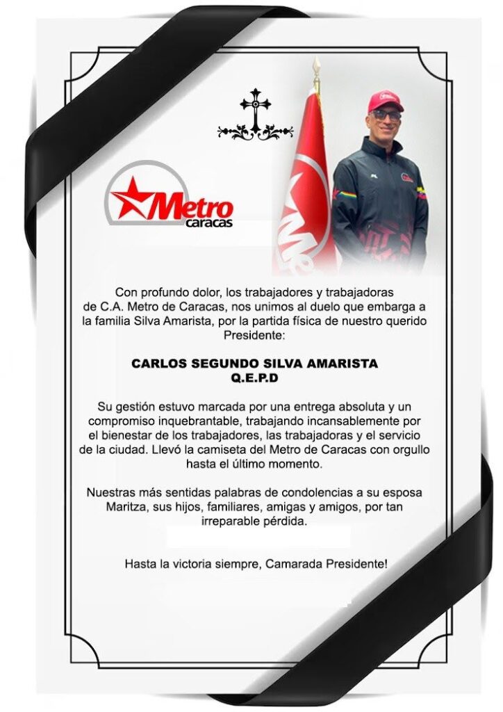 Fallece el presidente del Metro de Caracas tras los fuertes sismos en Venezuela - Noticias de hoy en República Dominicana | De Último Minuto
