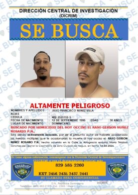 Policía activa búsqueda de hombre señalado como autor de la muerte de raso policial en banca de apuestas de Nagua - Noticias de hoy en República Dominicana | De Último Minuto